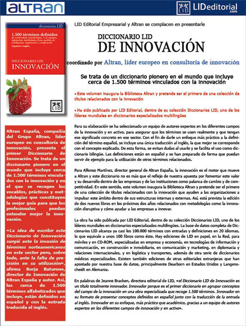 Presentación del «Diccionario Lid de Innovación» coordinado por Altran